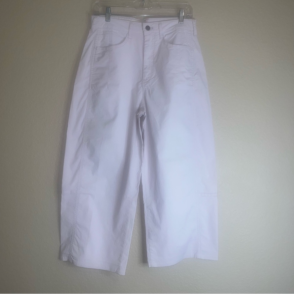 Anthropologie Pilcro Pale Pink The Skipper High-Rise Cropped Wide Leg Jean Sz 28